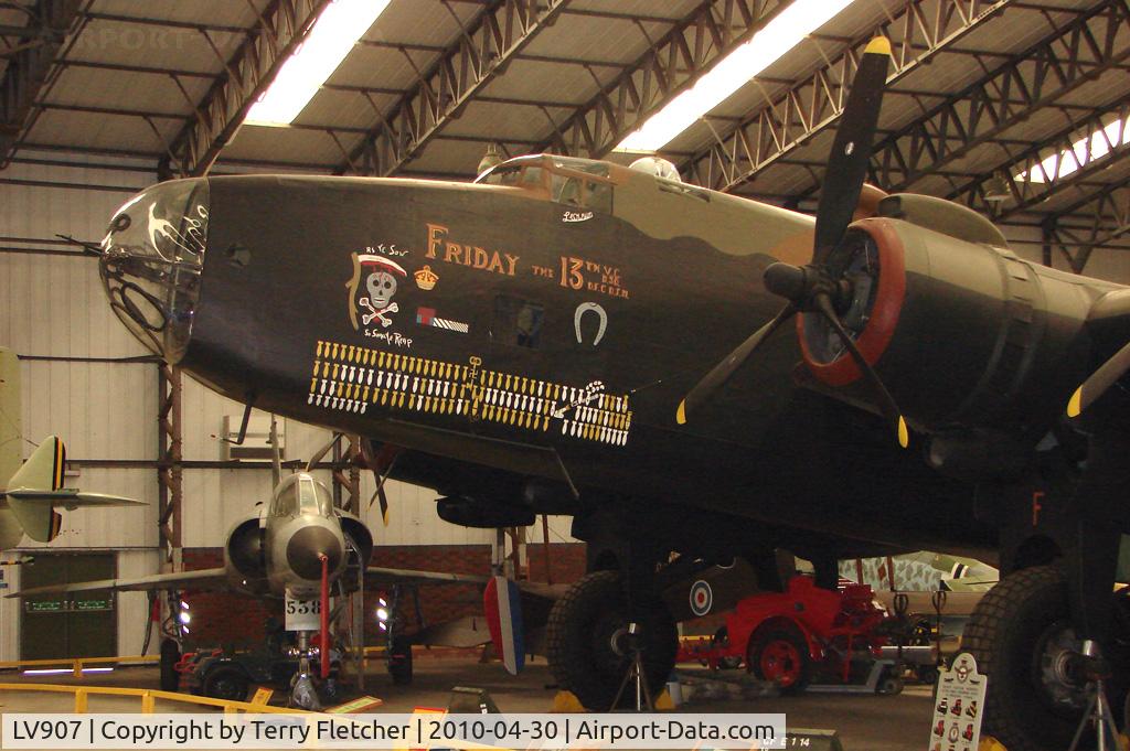 LV907, Handley Page HP-59 Halifax III C/N HR792, Halifax Bomber , marked as LV907 , and displayed at the Yorkshire Air Museum at Elvington