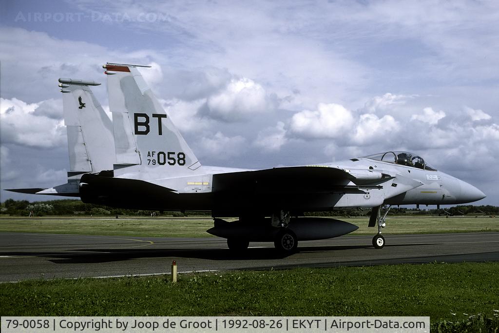 79-0058, 1979 McDonnell Douglas F-15C Eagle C/N 0603/C127, 22 FS aircraft attending the 1992 Tactical Fighter Weaponry.