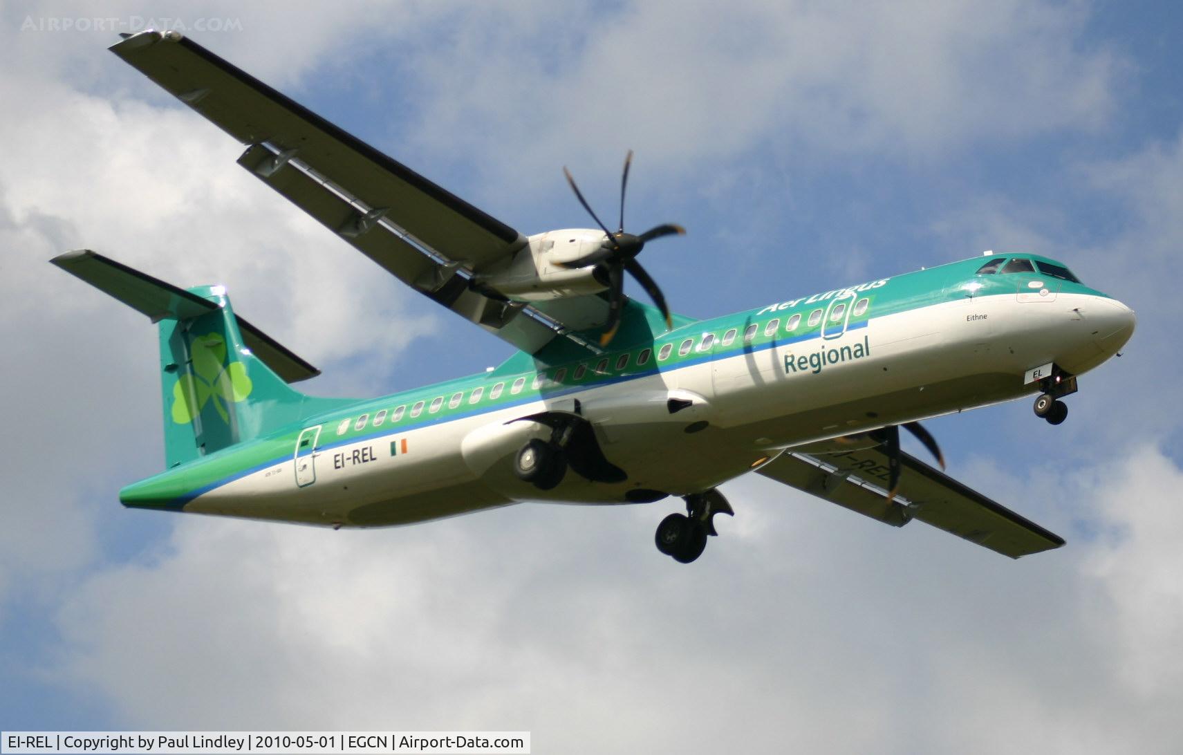 EI-REL, 2007 ATR 72-212A C/N 748, Inbound Runway 0 2 from Dublin