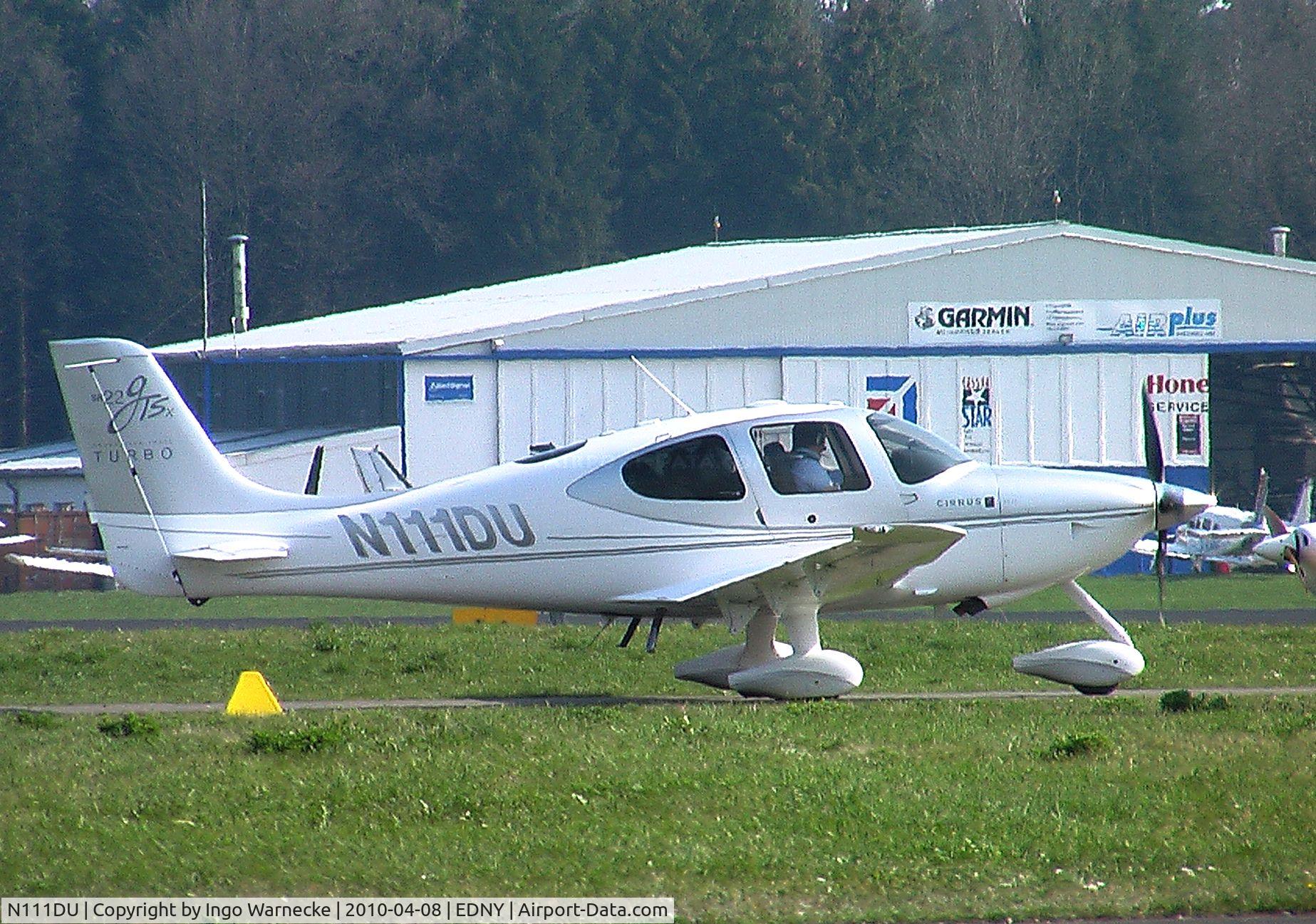N111DU, Cirrus SR22 G3 GTS X Turbo C/N 3138, Cirrus SR22G3 GTS X Turbo at Friedrichshafen airport during the AERO 2010
