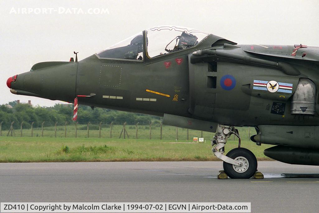 ZD410, 1989 British Aerospace Harrier GR.7 C/N P39, British Aerospace Harrier GR7 at RAF Brize Norton in 1994.