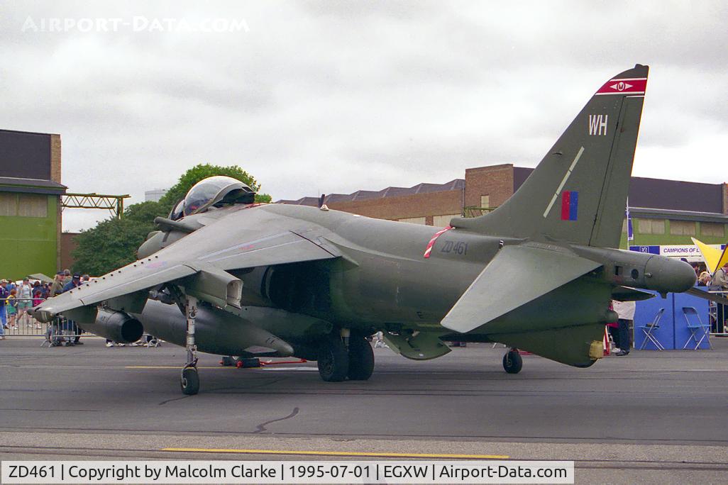 ZD461, 1989 British Aerospace Harrier GR.7 C/N P51, British Aerospace Harrier GR7 at RAF Waddington in 1995.