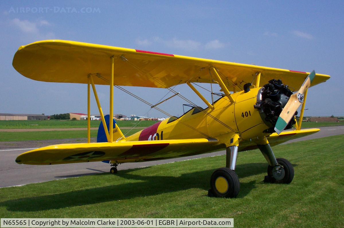 N65565, 1943 Boeing N2S-3 Kaydet (B75N1) C/N 75-7463, Boeing N2S-4 Kaydet (A75N1) at Breighton Airfield in 2003.