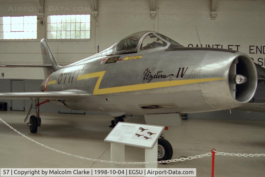 57, Dassault MD-454 Mystère IVA C/N 57, Dassault MD-454 Mystere IVA at the Imperial War Museum, Duxford, UK in 1984.