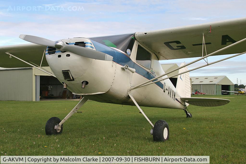 G-AKVM, 1947 Cessna 120 C/N 13431, Cessna 120 at Fishburn Airfield in 2007. Previously N3173N.