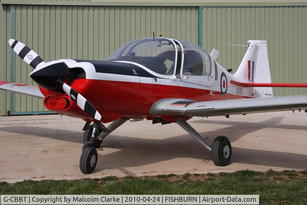 G-CBBT, 1975 Scottish Aviation Bulldog T.1 C/N BH120/344, Scottish Aviation Bulldog T1 at Fishburn Airfield in 2010. Previously XX695.