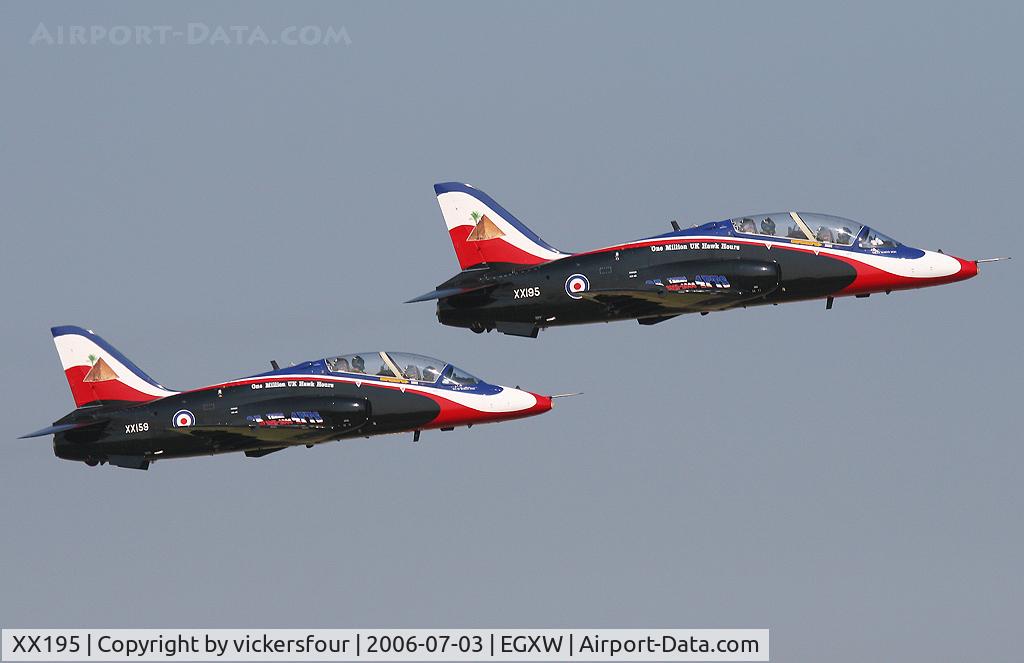 XX195, 1978 Hawker Siddeley Hawk T.1 C/N 042/312042, Royal Air Force. Operated by 4 FTS in this special scheme.