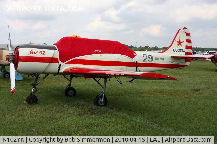 N102YK, 1991 Yakovlev Yak-52 C/N 9111309, Sun N Fun 2010