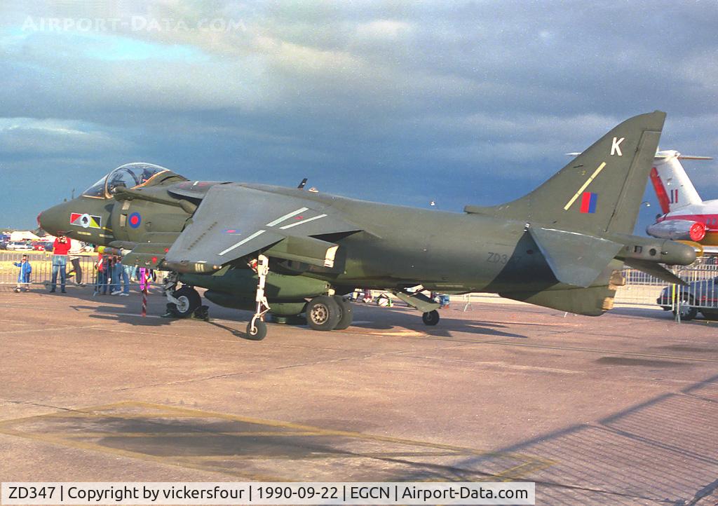 ZD347, 1988 British Aerospace Harrier GR.5 C/N P14, Royal Air Force. Operated by 233 OCU, coded 'K'.