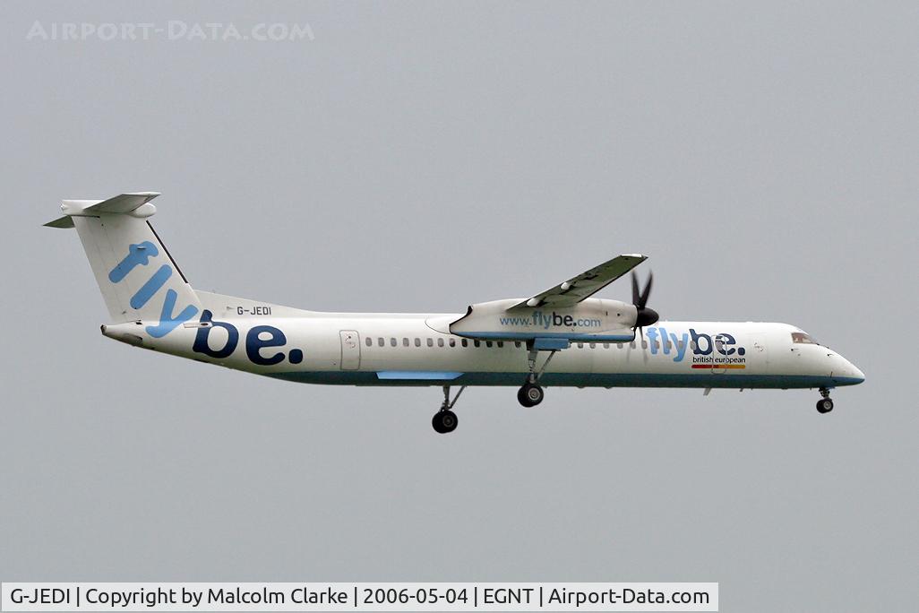 G-JEDI, 2001 De Havilland Canada DHC-8-402Q Dash 8 C/N 4052, De Havilland Canada DHC-8-402Q Dash 8 on approach to 07 at Newcastle Airport in 2006.