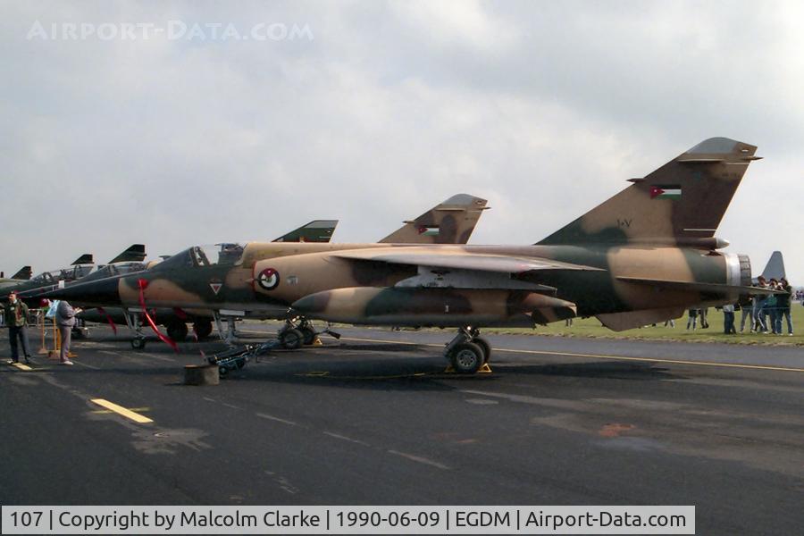 107, Dassault Mirage F.1EJ C/N Not found 107, Dassault Mirage F.1EJ. A Jordanian AF Mirage at Boscombe Down in 1990