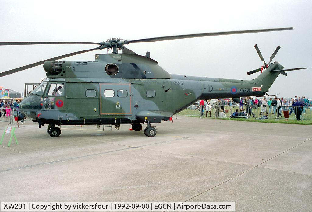 XW231, 1972 Westland Puma HC.1 C/N 1195, Royal Air Force. Operated by 240 OCU, coded 'FD'.
