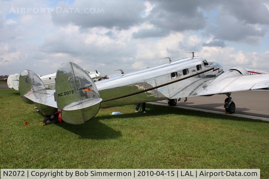 N2072, 1936 Lockheed 12A Electra Junior C/N 1208, Sun N Fun 2010