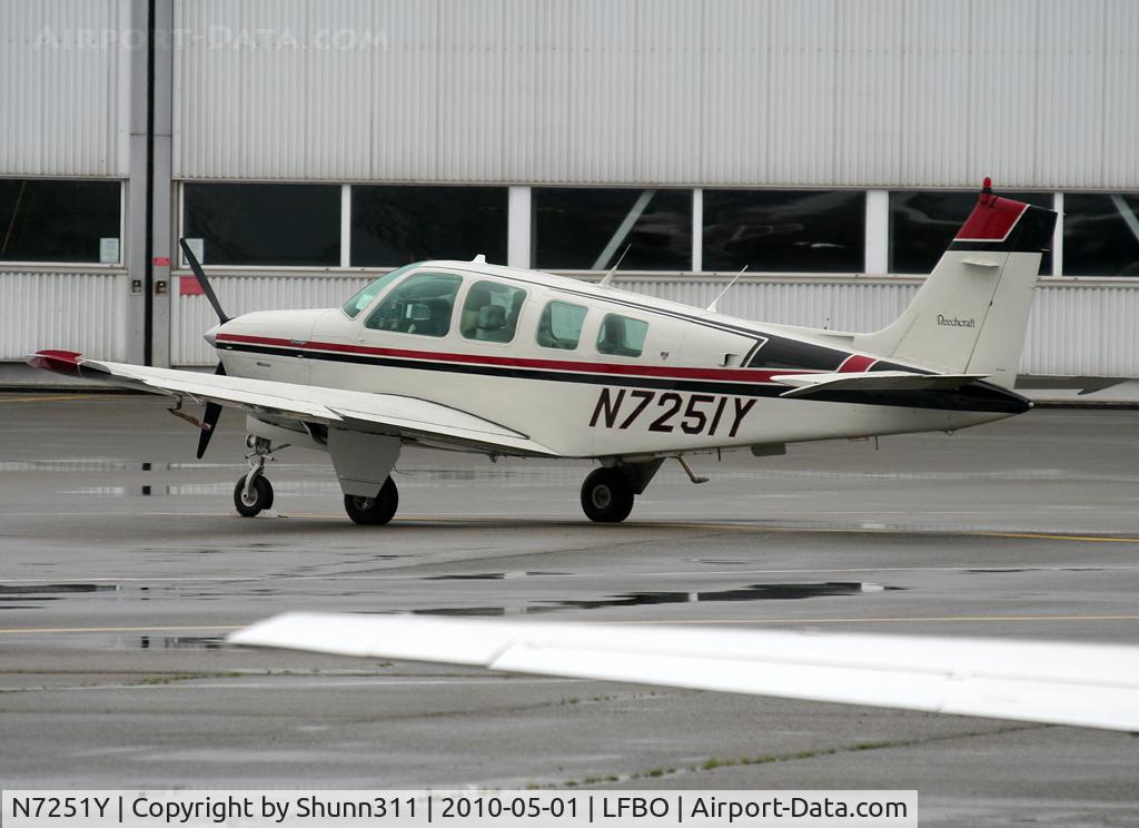 N7251Y, 1985 Beech A36 Bonanza 36 C/N E-2277, Parked at the General Aviatio area...