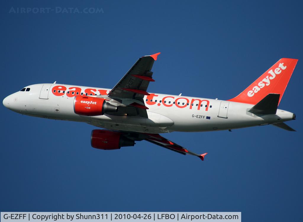 G-EZFF, 2009 Airbus A319-111 C/N 3844, On take off...