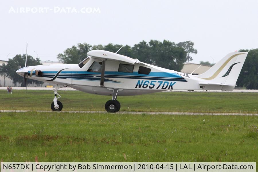 N657DK, 1999 Aerocomp Comp Air 10 C/N 038, Arriving at Lakeland, FL during Sun N Fun 2010.