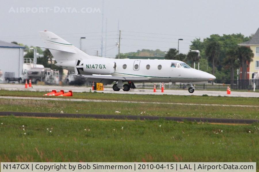 N147GX, 1987 Dassault Falcon 10 C/N 214, Arriving at Lakeland, FL during Sun N Fun 2010.