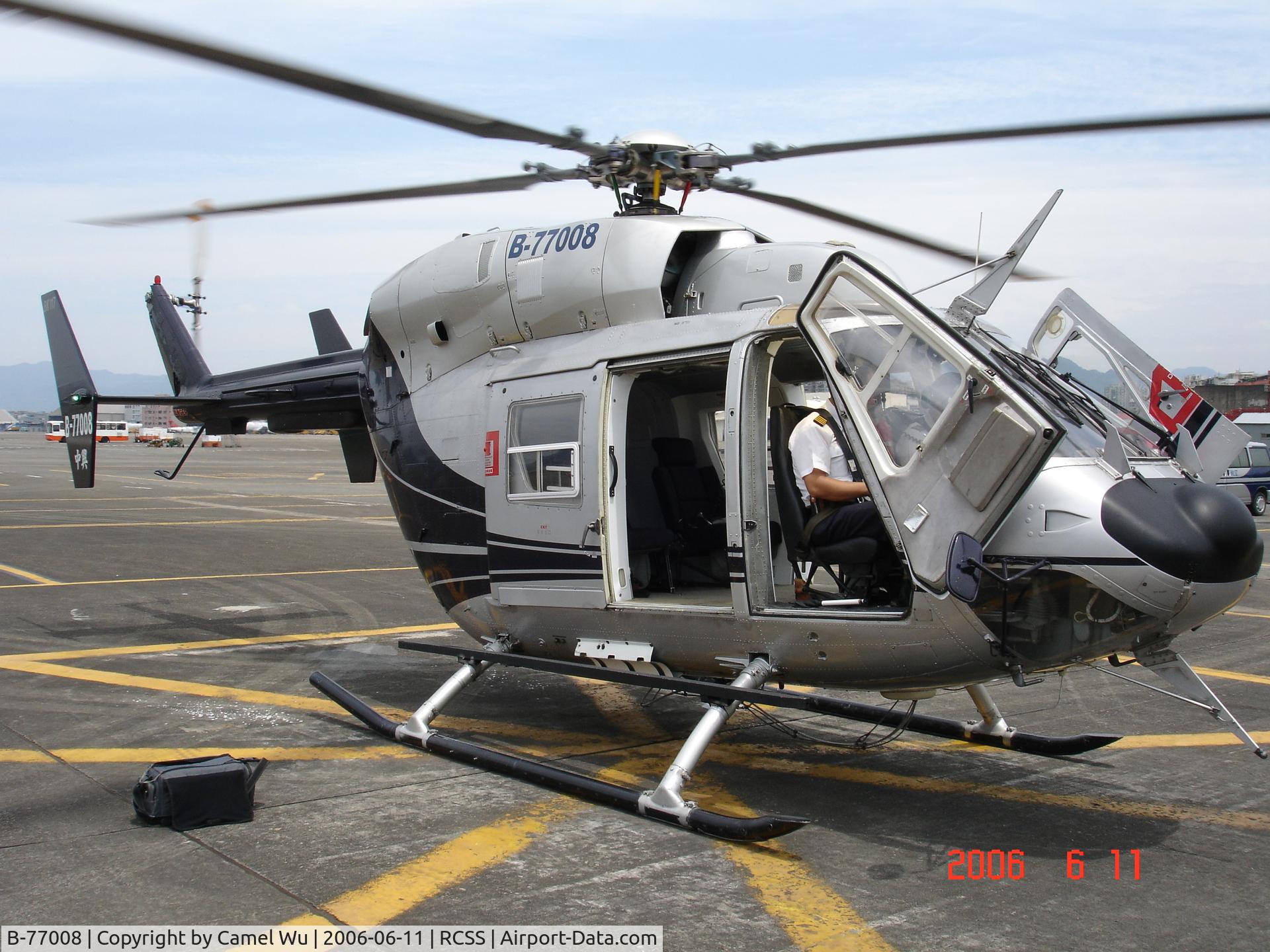 B-77008, 1989 MBB-Kawasaki BK-117B-1 C/N 1032, Engines start in Song Shan Airport