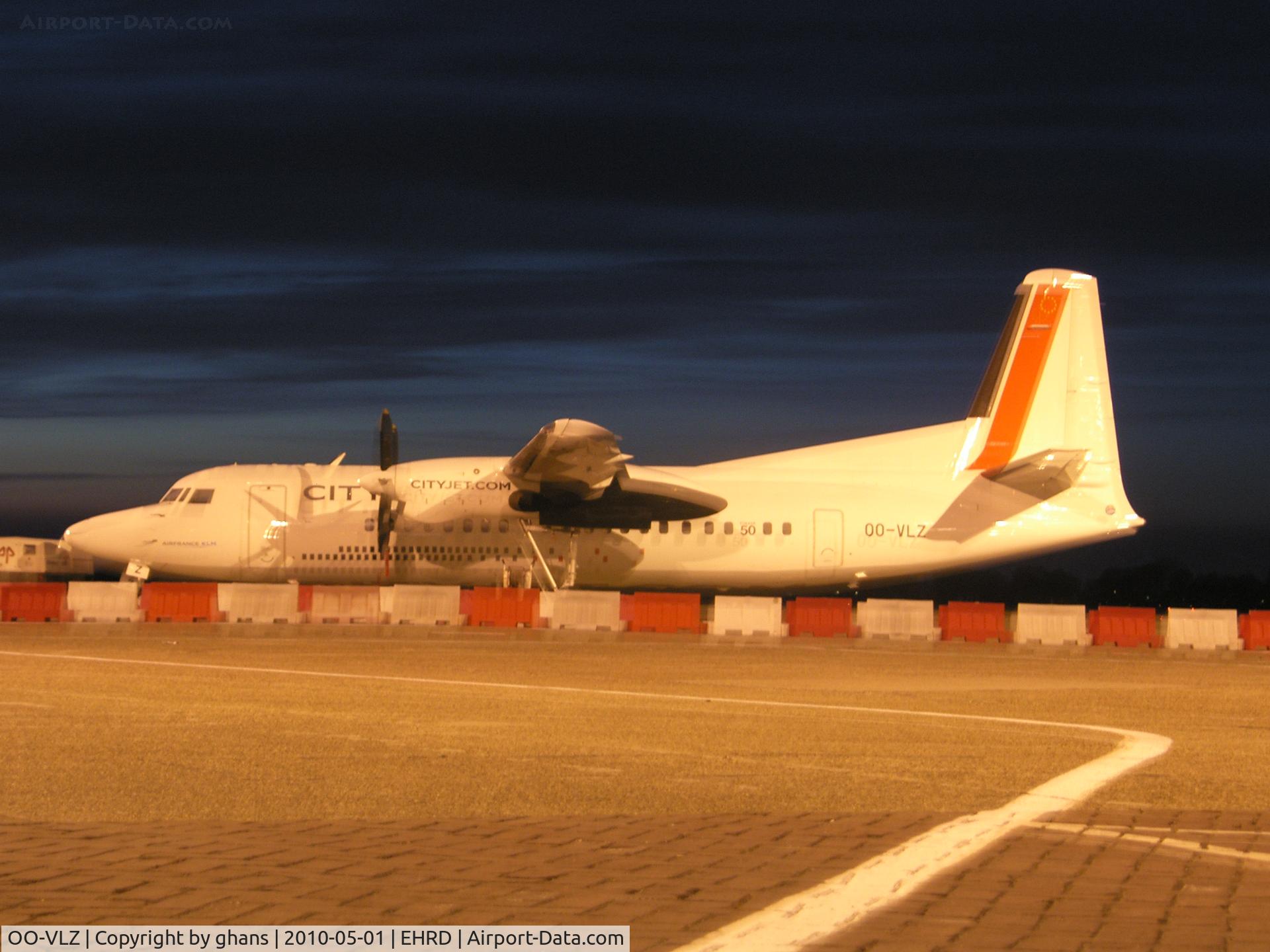 OO-VLZ, 1992 Fokker 50 C/N 20264, Late nightshot at Rotterdam