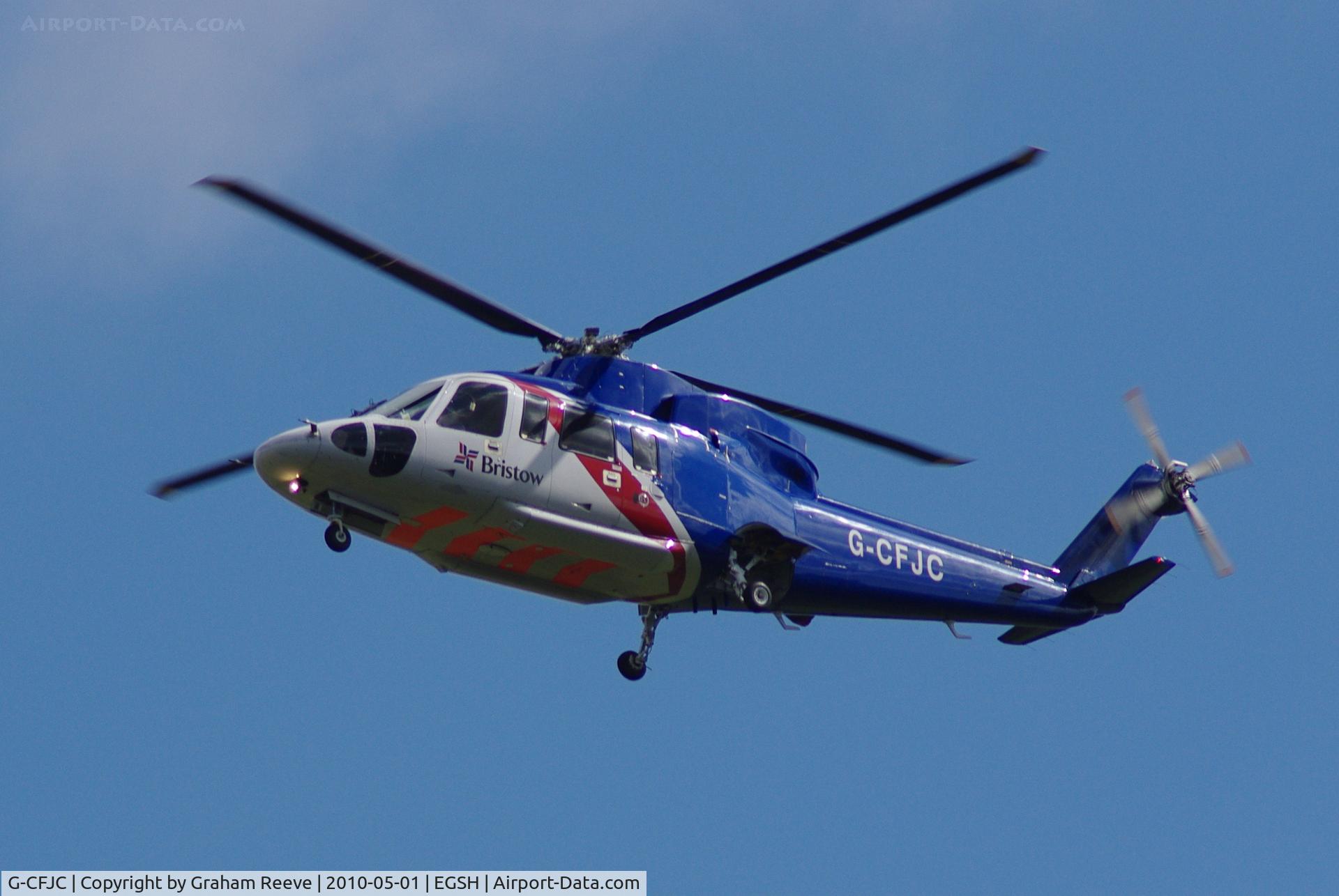 G-CFJC, 2008 Sikorsky S-76C C/N 760708, Approaching Norwich.