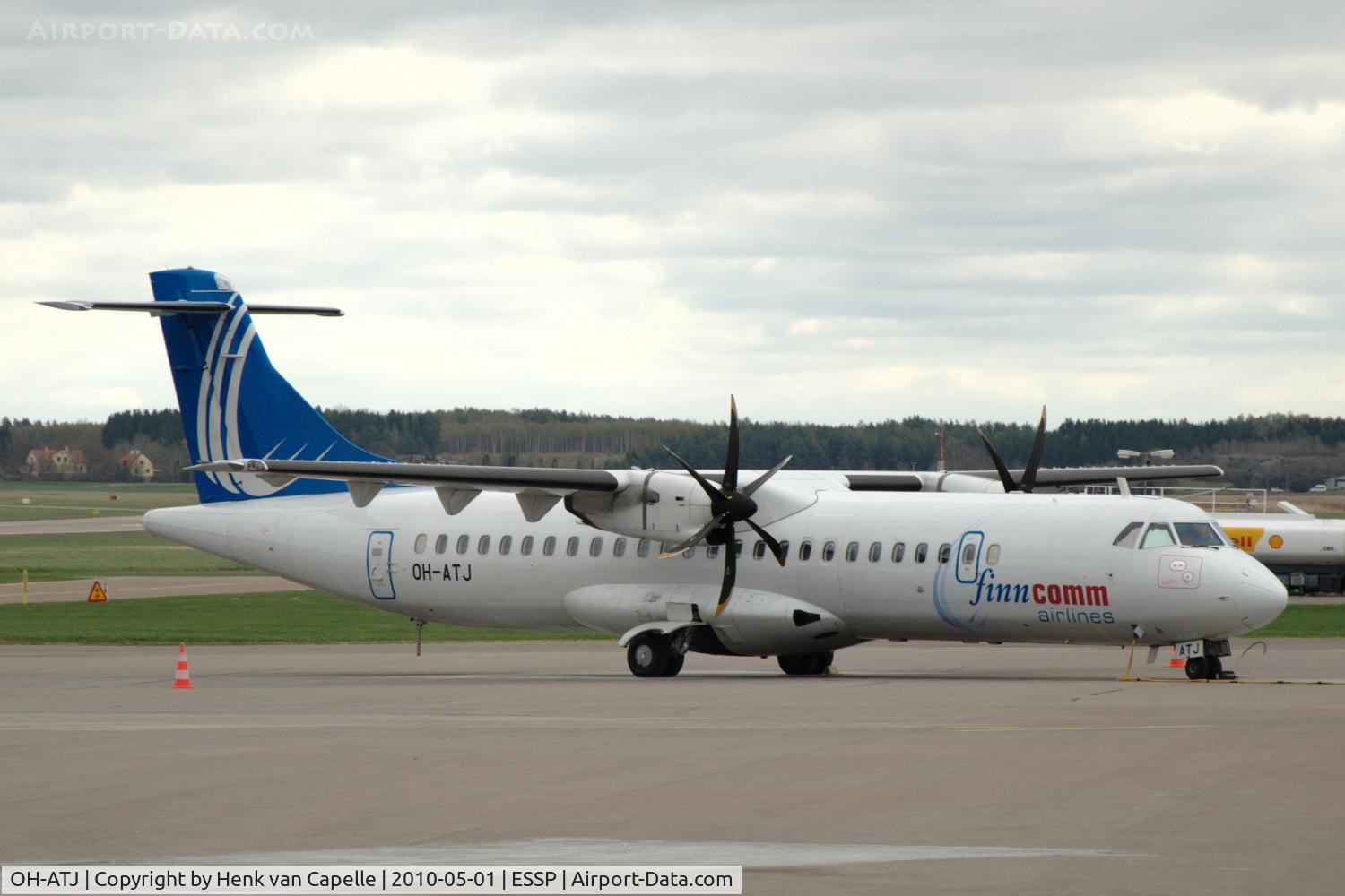 OH-ATJ, 2008 ATR 72-212A C/N 792, ATR-72-500 of Finncom Airlines at Norrköping Kungsängen airport, Sweden.