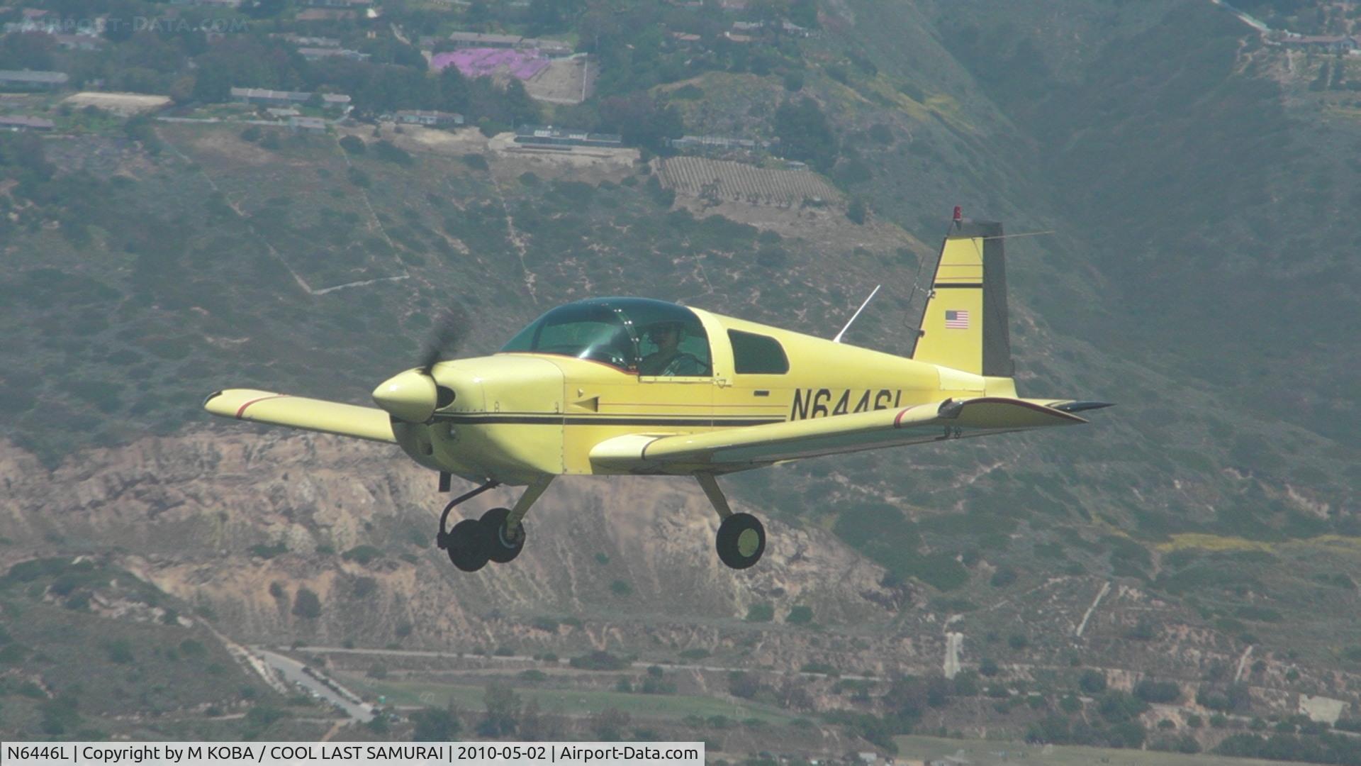 N6446L, 1972 American Aviation AA-1A Trainer C/N AA1A-0446, Flying over Palos Verdes & Long Beach Practice Area. Photo by M Koba
