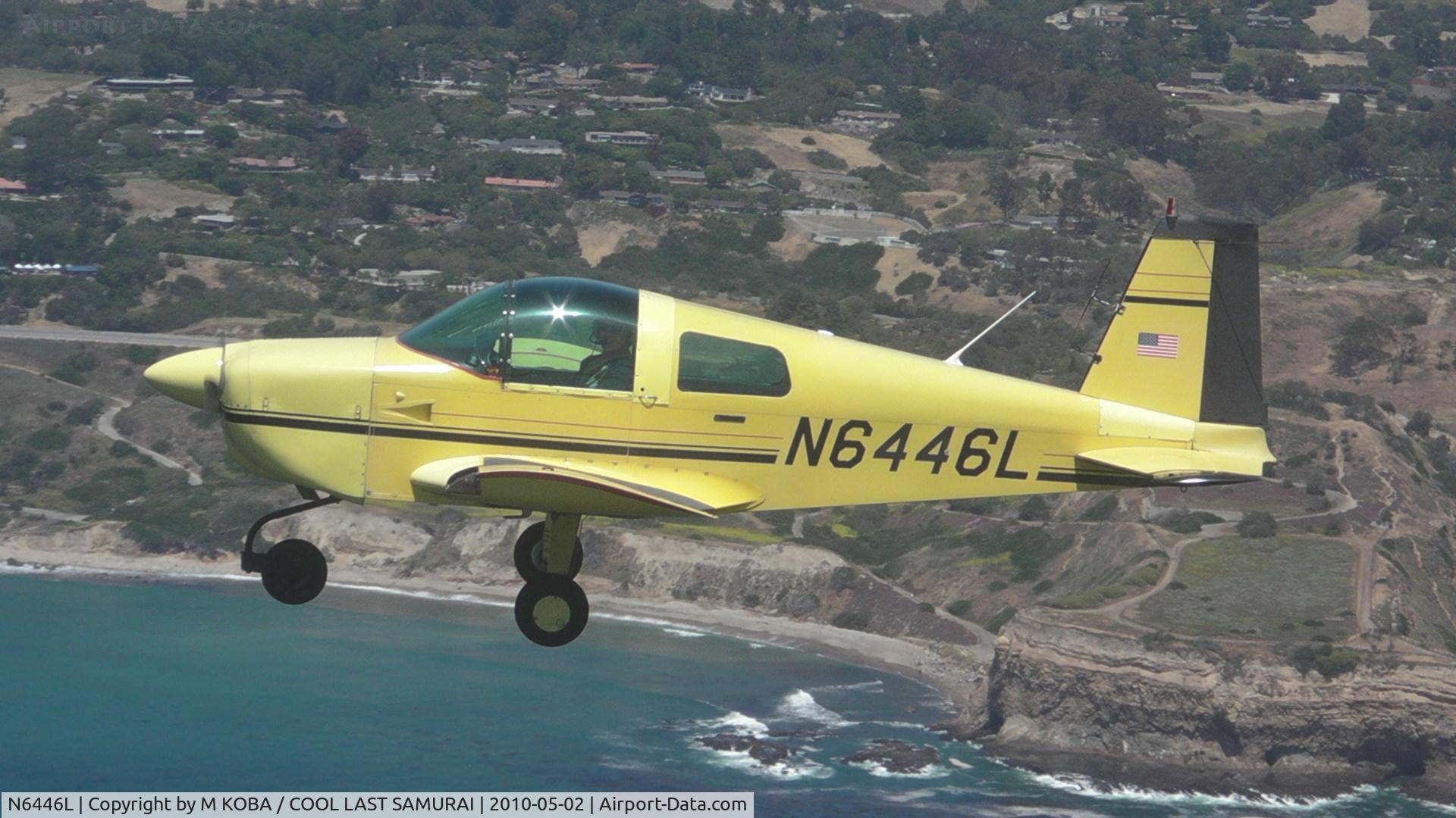 N6446L, 1972 American Aviation AA-1A Trainer C/N AA1A-0446, Flying over Palos Verdes & Long Beach Practice Area. Photo by M Koba