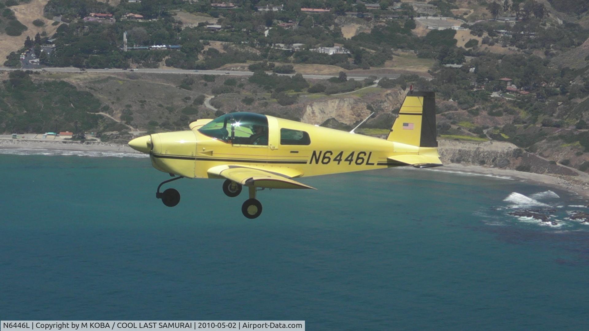 N6446L, 1972 American Aviation AA-1A Trainer C/N AA1A-0446, Flying over Palos Verdes & Long Beach Practice Area. Photo by M Koba