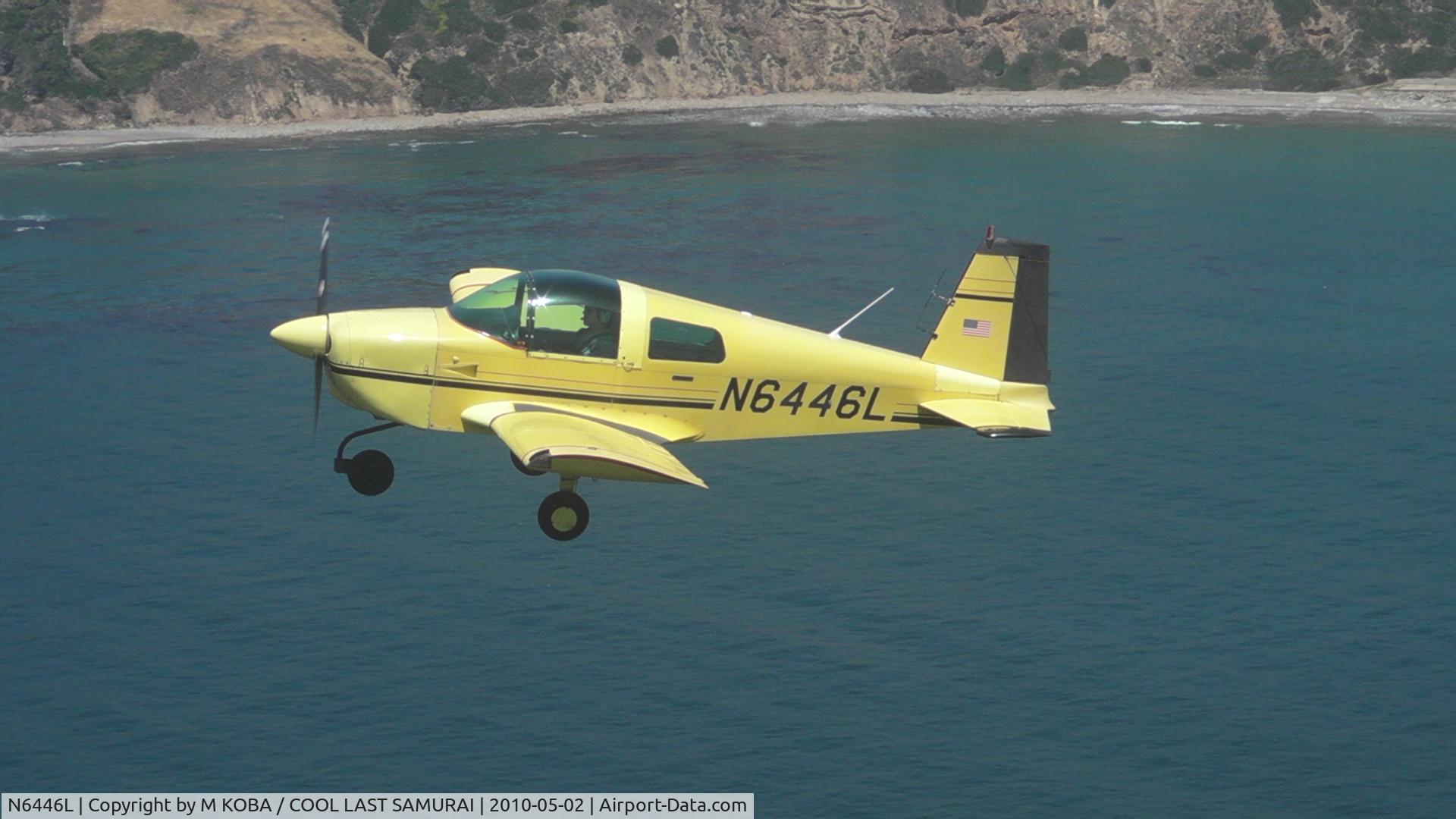N6446L, 1972 American Aviation AA-1A Trainer C/N AA1A-0446, Flying over Palos Verdes & Long Beach Practice Area. Photo by M Koba