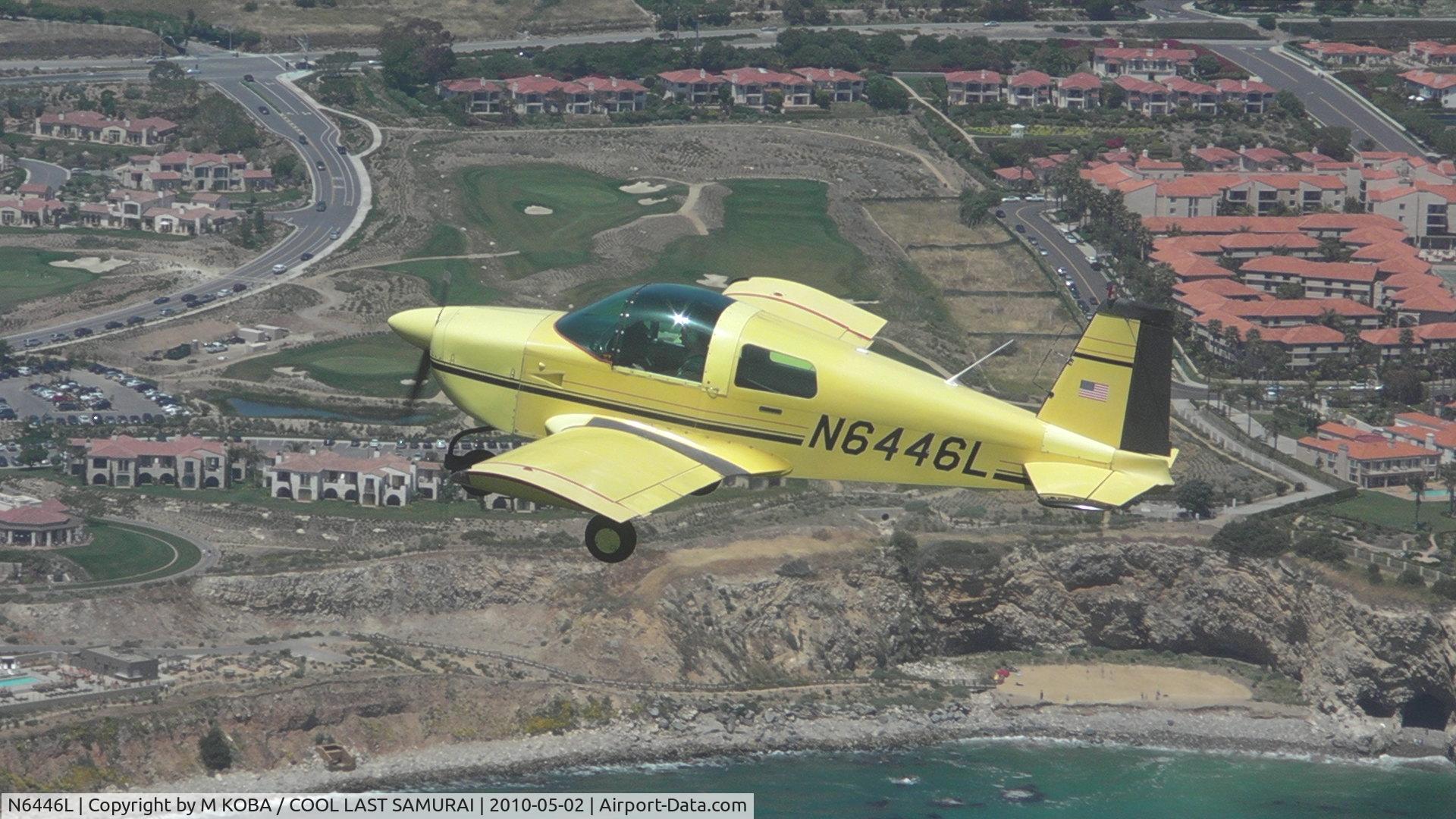 N6446L, 1972 American Aviation AA-1A Trainer C/N AA1A-0446, Flying over Palos Verdes & Long Beach Practice Area. Photo by M Koba