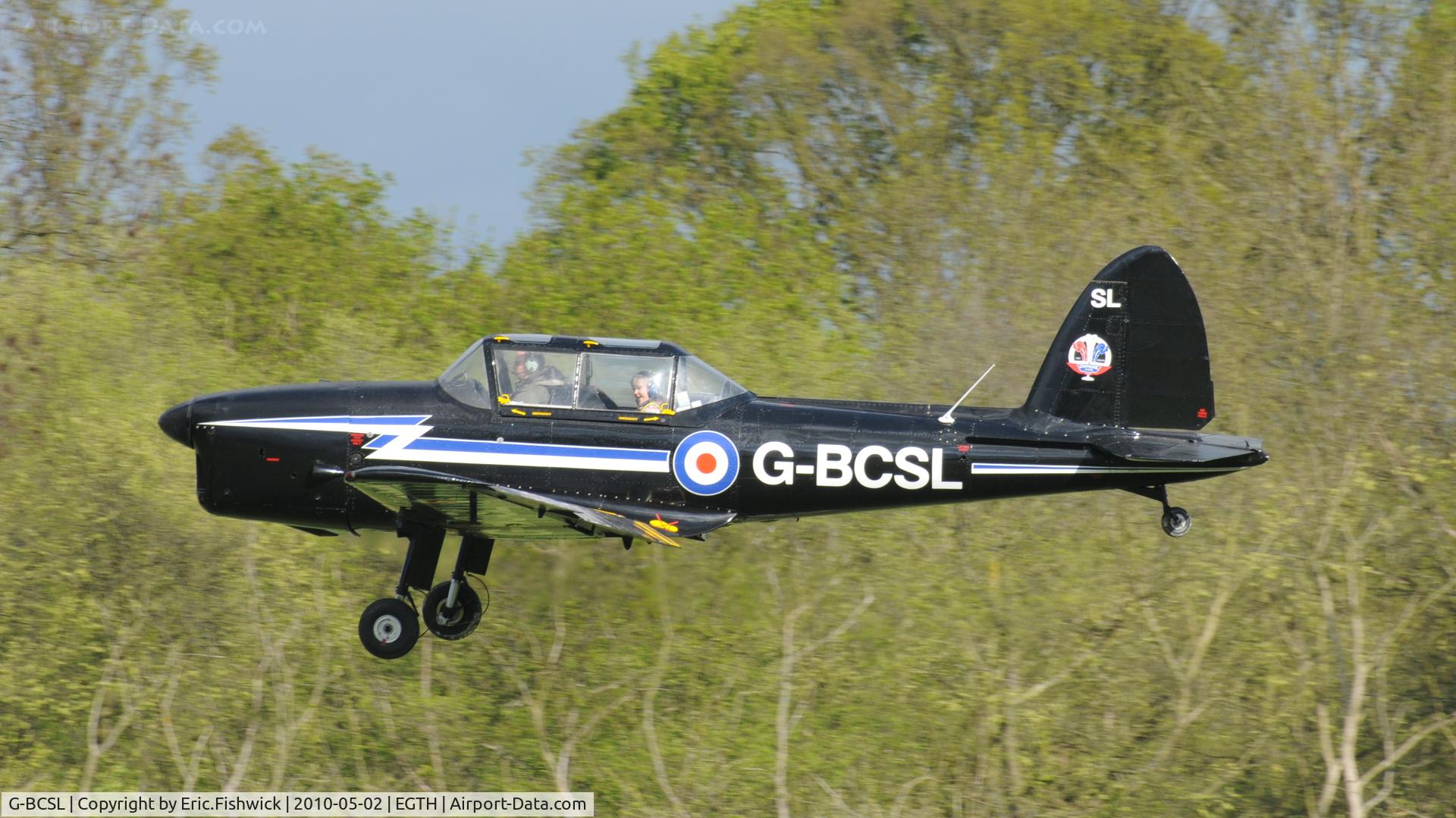 G-BCSL, 1951 De Havilland DHC-1 Chipmunk 22 C/N C1/0524, G-BCSL departing an unusually cold, blustery Shuttleworth Spring Air Display