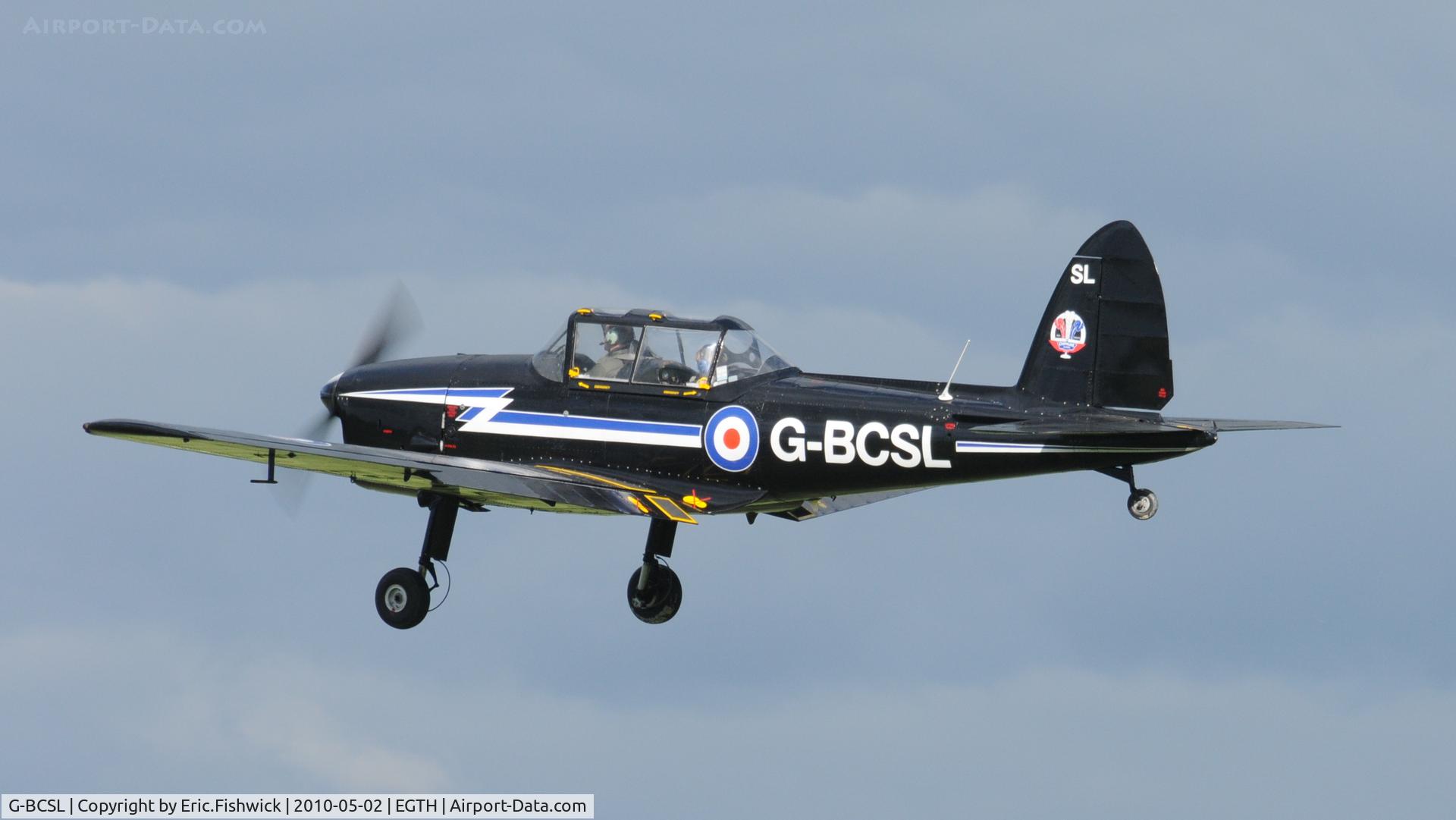 G-BCSL, 1951 De Havilland DHC-1 Chipmunk 22 C/N C1/0524, G-BCSL departing an unusually cold, blustery Shuttleworth Spring Air Display