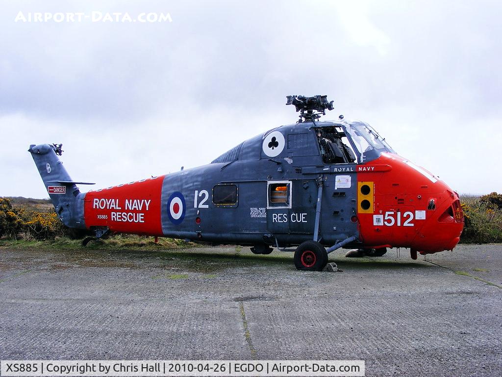 XS885, 1966 Westland Wessex HAS.1 C/N WA265, at the Royal Naval School of Fire Fighting, Predannack Airfield, Cornwall