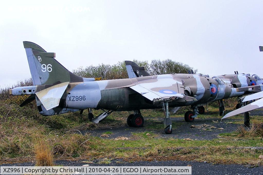 XZ996, 1991 Hawker Siddeley Harrier GR.3 C/N 712219, BAe Harrier GR3 at the Royal Naval School of Fire Fighting, Predannack Airfield, Cornwall