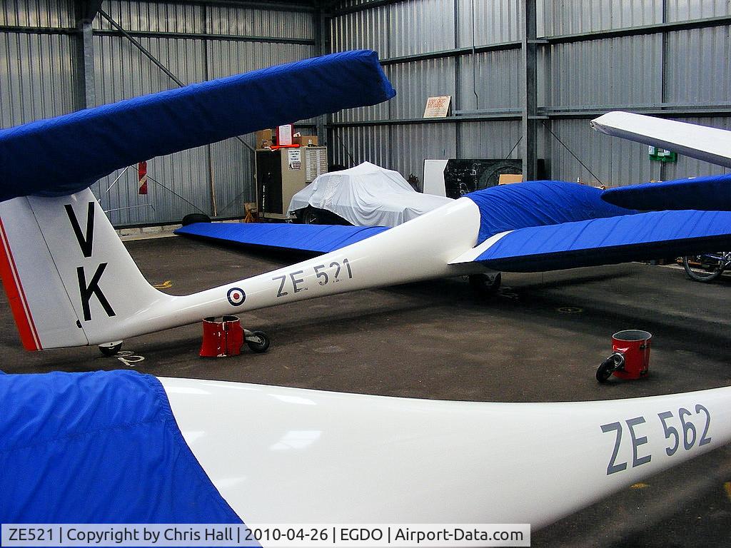 ZE521, 1985 Grob G-103 Viking T.1 C/N 33890-K-128, Grob Viking T.1's in the 626 VGS hangar at Predannack Airfield