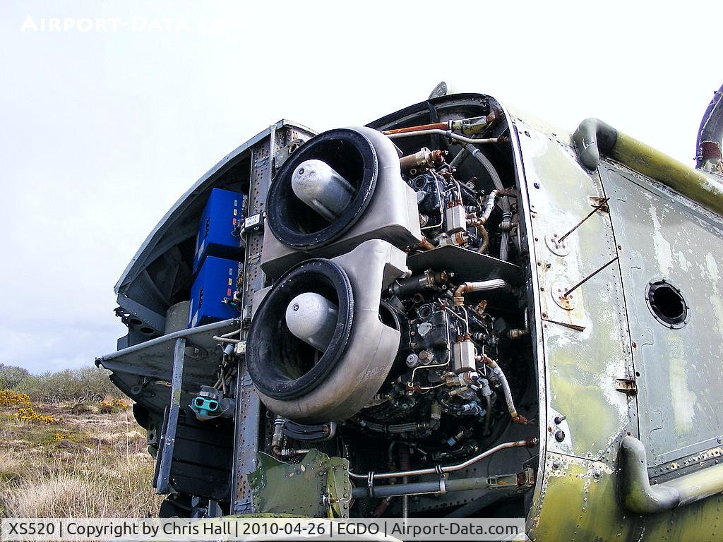 XS520, 1964 Westland Wessex HU.5 C/N WA189, Westland Wessex HU5 at the Royal Naval School of Fire Fighting, Predannack Airfield, Cornwall