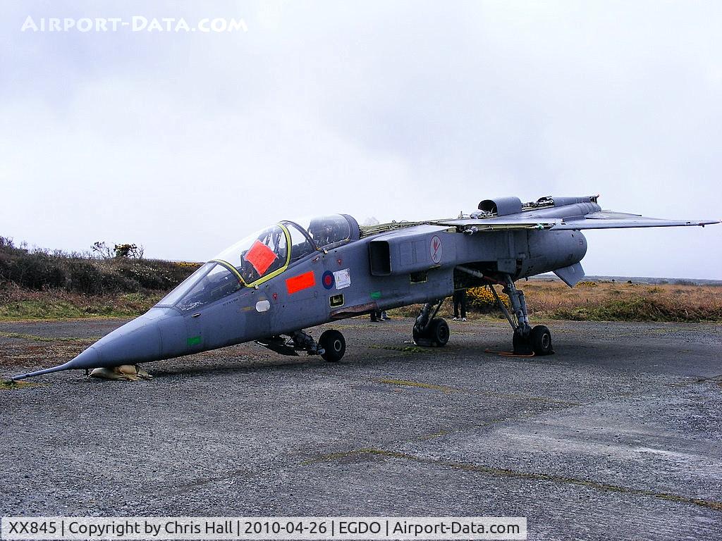 XX845, 1975 Sepecat Jaguar T.4 C/N B.33, at the Royal Naval School of Fire Fighting, Predannack Airfield, Cornwall