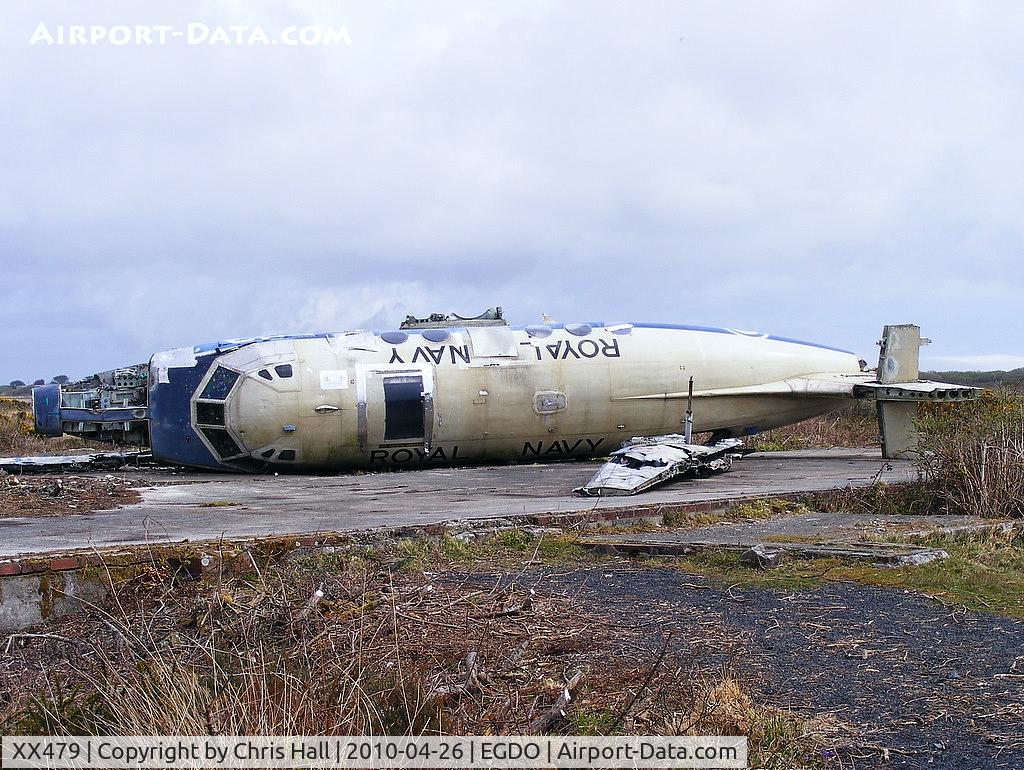 XX479, 1969 Scottish Aviation HP-137 Jetstream T.2 C/N 259, at the Royal Naval School of Fire Fighting, Predannack Airfield, Cornwall