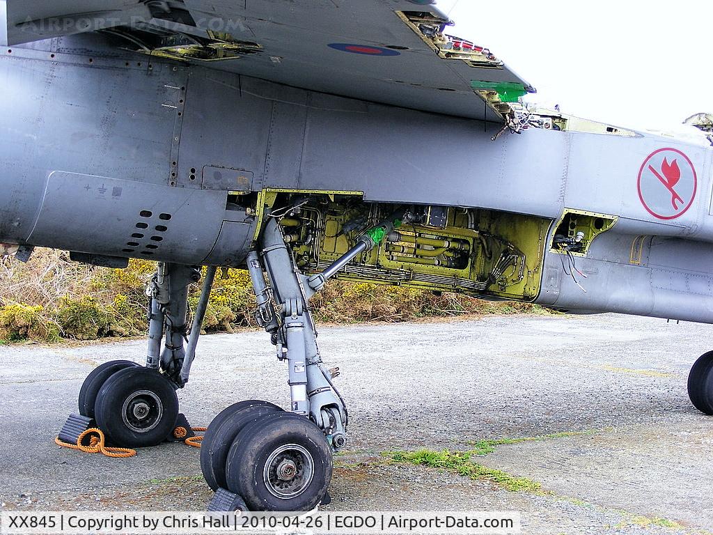 XX845, 1975 Sepecat Jaguar T.4 C/N B.33, at the Royal Naval School of Fire Fighting, Predannack Airfield, Cornwall