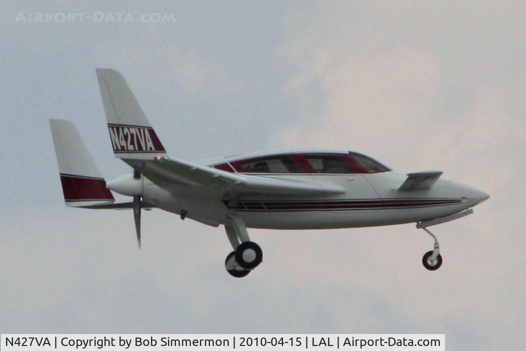 N427VA, 2004 Velocity Velocity 173 RG C/N DMO368, Arriving at Lakeland, FL during Sun N Fun 2010.