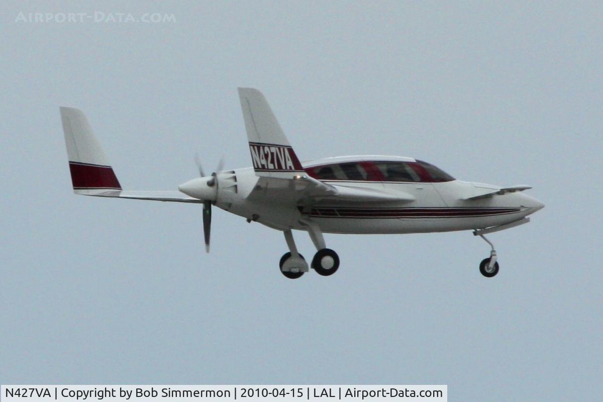 N427VA, 2004 Velocity Velocity 173 RG C/N DMO368, Arriving at Lakeland, FL during Sun N Fun 2010.