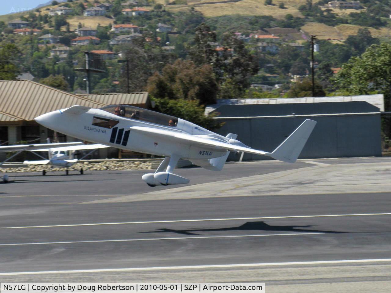 N57LG, 1983 Rutan VariEze C/N 57Z, 1983 Godsey/Klaus Savier modified VARI-EZE, Continental highly modified O-200 100+ Hp, Winner 2009 Fuelventure 400 1,104-1,654 lb weight class at 207.39 mph getting 45.97 mpg. Overall Top CAFE score 1.683 million, takeoff climb Rwy 22 nose gear already up