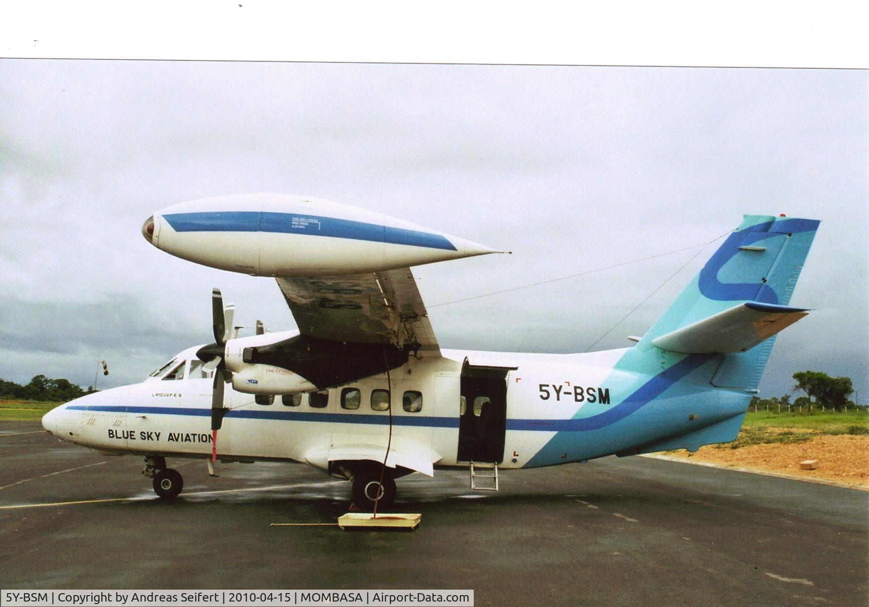 5Y-BSM, 1987 Let L-410UVP-E9 Turbolet C/N 871939, Mombasa Airport 15.4.2010