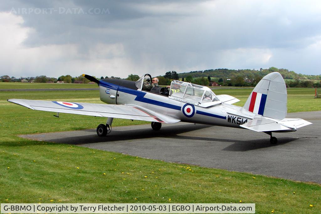 G-BBMO, 1952 De Havilland DHC-1 Chipmunk T.10 C/N C1/0550, 1952 De Havilland DHC-1 CHIPMUNK 22 , wears Serial WK514, at Wolverhampton on 2010 Wings and Wheels Day