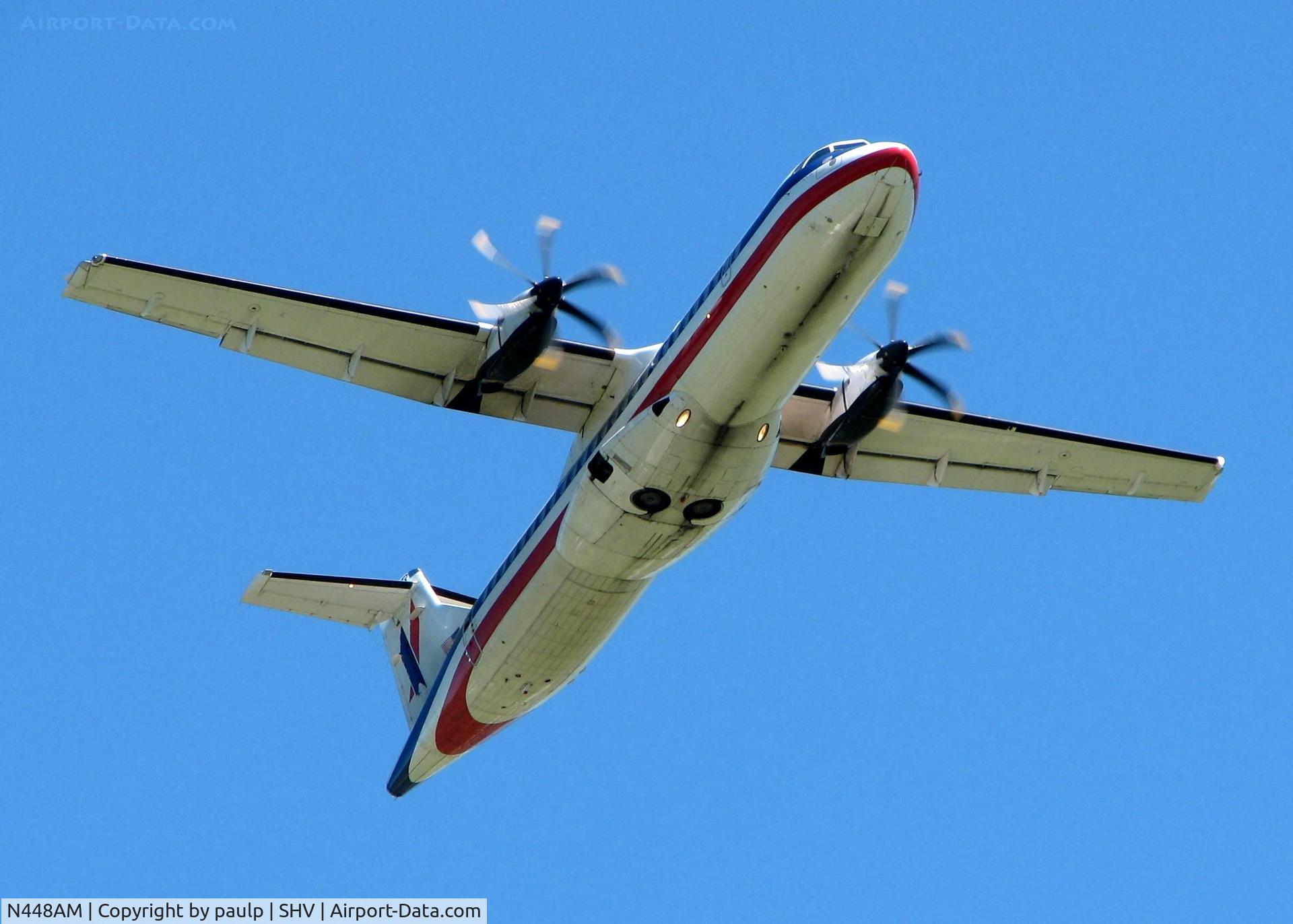 N448AM, 1995 ATR 72-212 C/N 448, Off of 14 at Shreveport Regional.