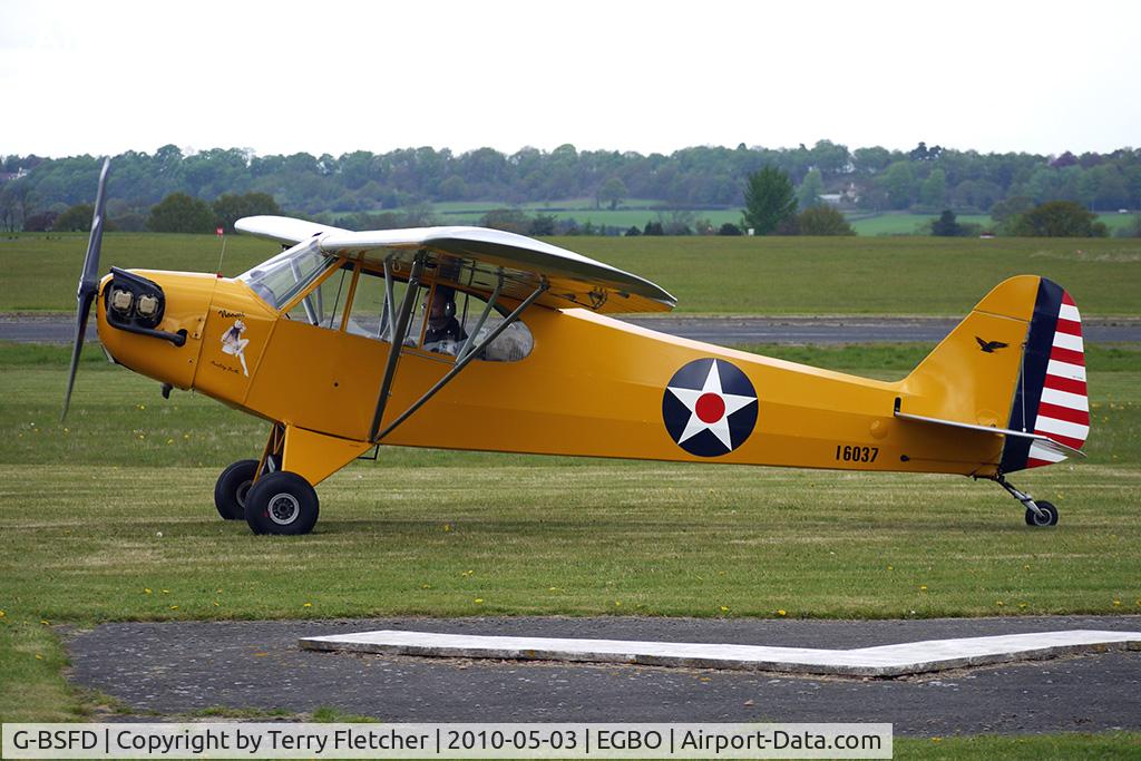 G-BSFD, 1946 Piper J3C-65 Cub Cub C/N 16037, 1946 Piper PIPER J3C-65 (MODIFIED), at Wolverhampton on 2010 Wings and Wheels Day