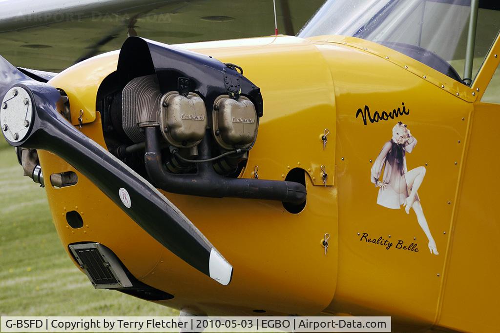 G-BSFD, 1946 Piper J3C-65 Cub Cub C/N 16037, Nose Art on 1946 Piper PIPER J3C-65 (MODIFIED), at Wolverhampton on 2010 Wings and Wheels Day