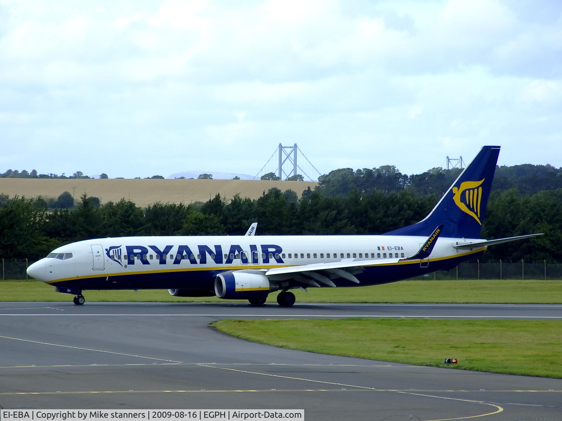 EI-EBA, 2008 Boeing 737-8AS C/N 37516, Ryanair B737-800 at Edinburgh airport