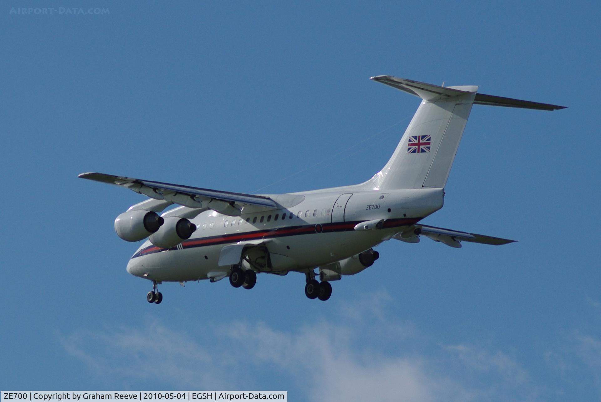 ZE700, 1984 British Aerospace BAe.146-100 CC.2 C/N E1021, At Norwich.