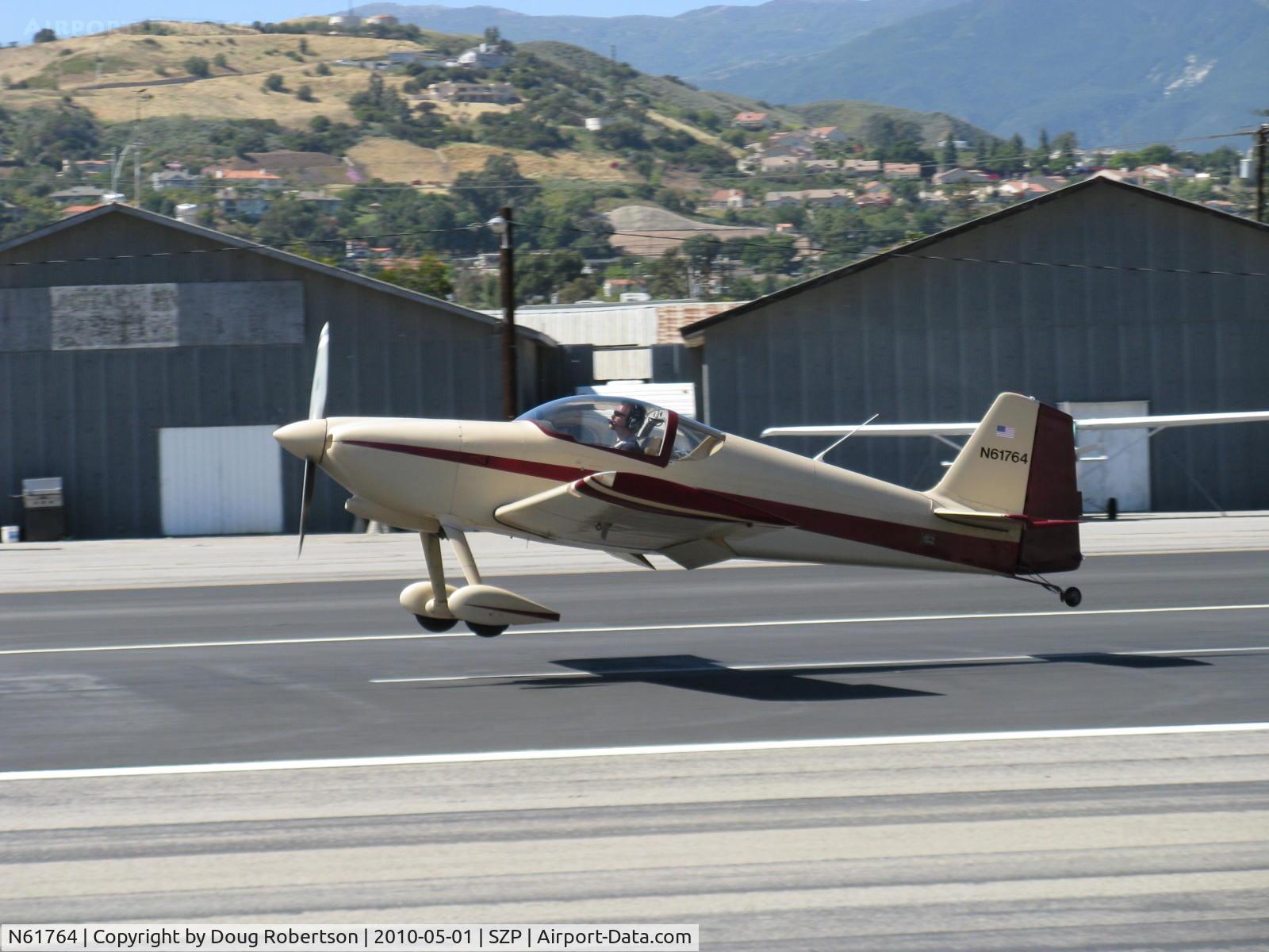 N61764, 1994 Vans RV-6 C/N 1 (N61764), 1994 Darby VAN's RV-6, Lycoming O-320, landing roll Rwy 22